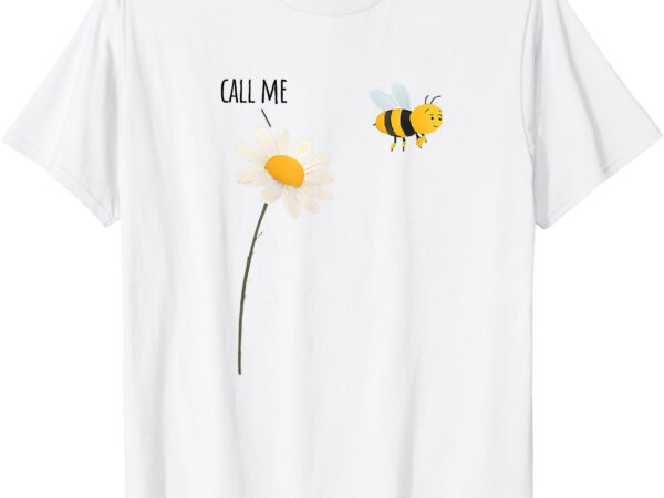 Flower and pollinating bee funny design t-shirt