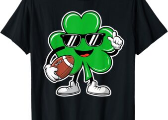 Football St Patricks Day Boys St Patricks Day Shamrock Kids T-Shirt