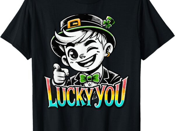 Fun lucky you st. patrick’s day winking irish leprechaun t-shirt