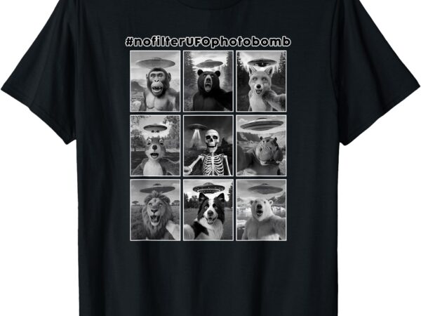 Funny animals selfie – ufos – 9 images – no filter photobomb t-shirt