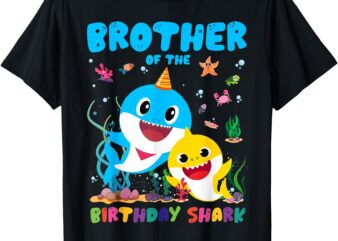 Funny Brother Of The Birthday Family Shark Birthday Boy Girl T-Shirt