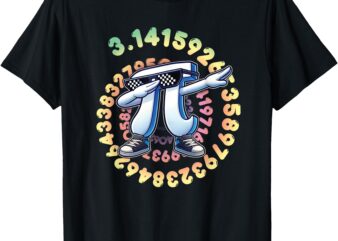 Funny Dabbing Pi Symbol Kids Boys Youth Math Teacher Pi Day T-Shirt