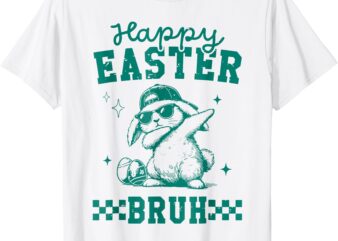 Funny Happy Easter Bruh Bunny Dabbing Cute Easter Day Kids T-Shirt