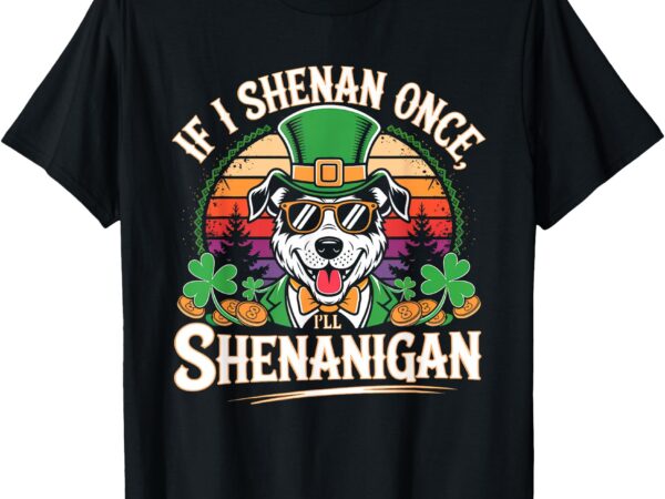 Funny if i shenan once i’ll shenanigan dog st patricks t-shirt