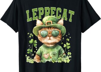 Funny Leprechaun Cat Cute Funny St. Patrick’s Day Leprecat T-Shirt