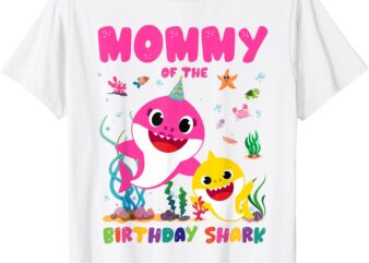 Funny Mommy Of The Birthday Family Shark Birthday Boy Girl T-Shirt