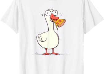 Funny Silly Goose Pizza Lover Goose Gift Foodie Silly Goose T-Shirt