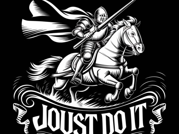 Gallant knight joust and conquer with courage t shirt design template