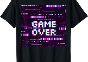 Game Glitch Over Aesthetic Retro Gaming T-Shirt