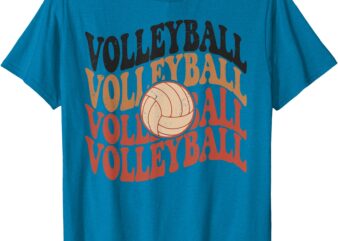 Girl Volleyball T Shirt Teen Women Mom Cute Groovy Practice T-Shirt