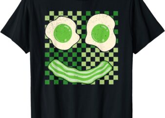 Green Smile Face Eggs Bacon Ham Breakfast St Patrick’s Day T-Shirt