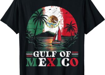 Gulf Of Mexico Retro Vintage Mexican Flag Gulf Of Mexico T-Shirt