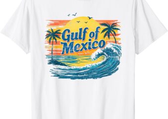 Gulf Of Mexico Women Men Retro Vintage Beach Gulf Of Mexico T-Shirt