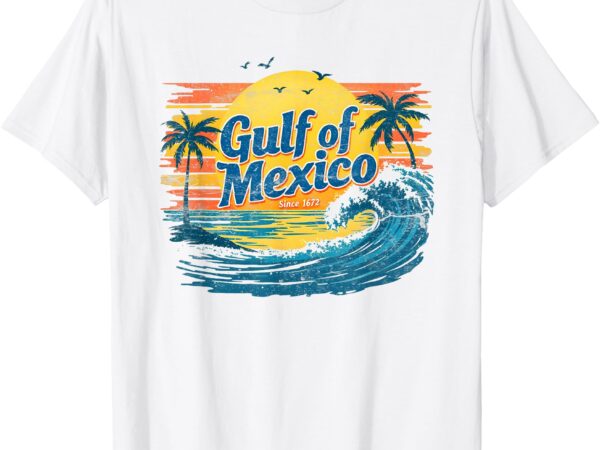 Gulf of mexico women men retro vintage beach gulf of mexico t-shirt