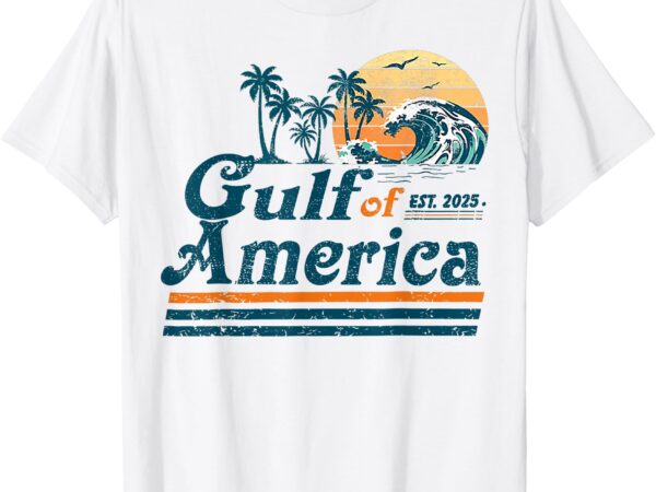 Gulf of us america est 2025 retro vintage beach t-shirt
