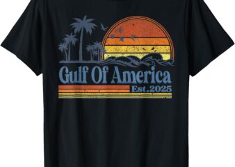 Gulf Of US America Est 2025 Retro Vintage Beach T-Shirt