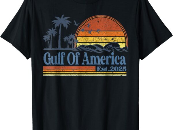 Gulf of us america est 2025 retro vintage beach t-shirt