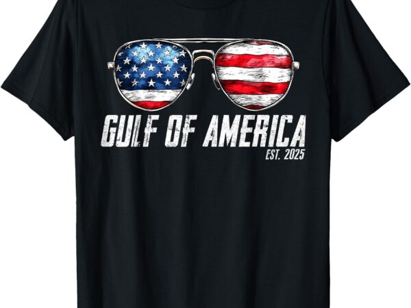 Gulf of us america est 2025 retro vintage sunglasses t-shirt