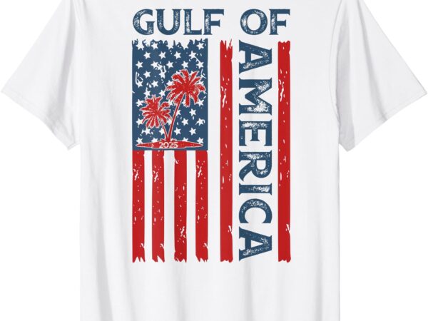 Gulf of us america est 2025 usa american flag (on back) t-shirt