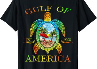 Gulf Of Us America Est 2025 Funny Turtle T-Shirt