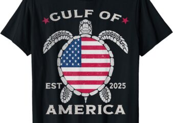 Gulf Of Us America Turtle Us Flag Est 2025 Gulf Of U.S T-Shirt