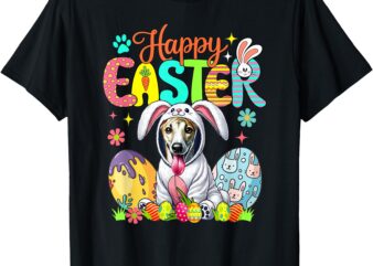 Happy Easter Whippet Cosplay Bunny Chocolate Eggs Owner T-Shirt