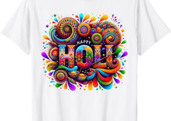 Happy Holi Festival Outfit 2025 For Women Kids Men Family T-Shirt