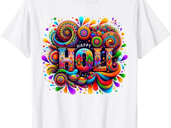 Happy holi festival outfit 2025 for women kids men family t-shirt