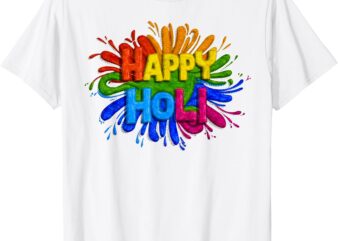 Happy Holi For Women Men Kids Color India Hindu Gifts Funy T-Shirt