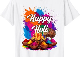 Happy Holi Men Women Family Kids Cool Holi Festival Outfit T-Shirt