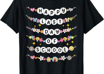 Happy Last Day Of School Friendship Bracelets Teacher Kids T-Shirt