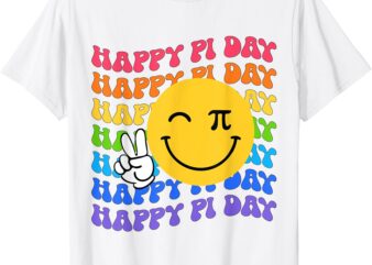 Happy Pi Day Groovy 3.14 Pi Number Teacher Women Girls T-Shirt