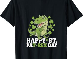 Happy St Patricks Day T-Rex and Shamrocks St Patty’s Day T-Shirt