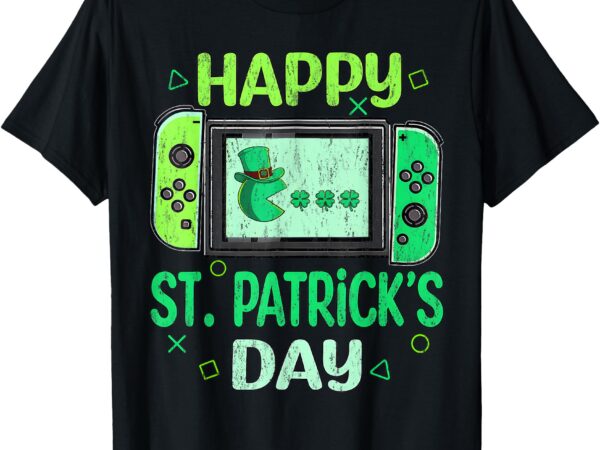 Happy st patrick’s day video gamer funny shamrock boys men t-shirt