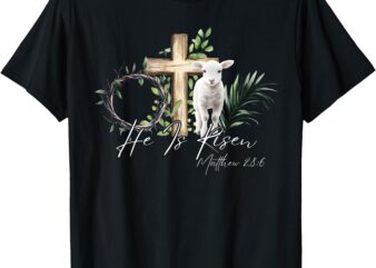 He Is Risen Jesus Christian Funny Easter Day Womens Kids T-Shirt
