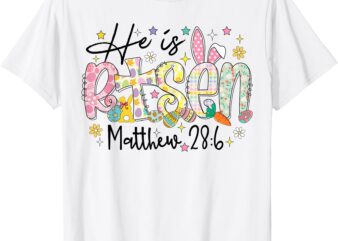 He is Risen Christian Happy Easter Day Bible Family Matching T-Shirt