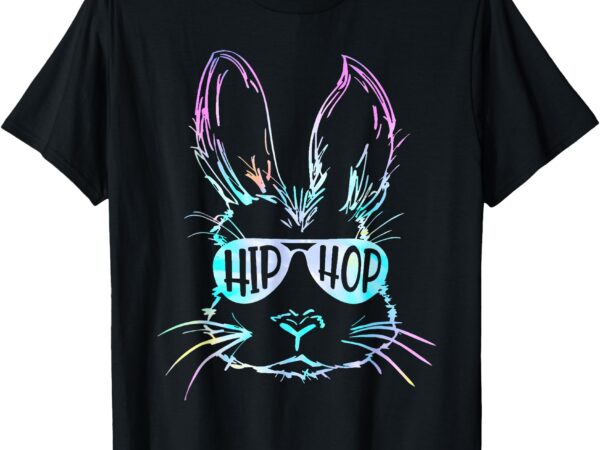 Hip hop happy easter bunny face with sunglasses men boy kids t-shirt