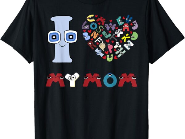 I love my mom with heart mother’s day wear for kids boy girl t-shirt