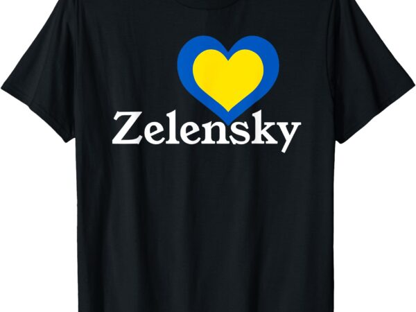 I love zelensky ukraine president volodymyr heart flag gifts t-shirt