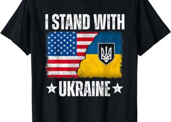 I Stand With Ukraine Support Ukraine Ukrainian Flag Women T-Shirt