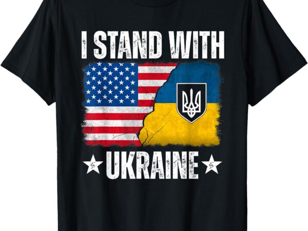 I stand with ukraine support ukraine ukrainian flag women t-shirt