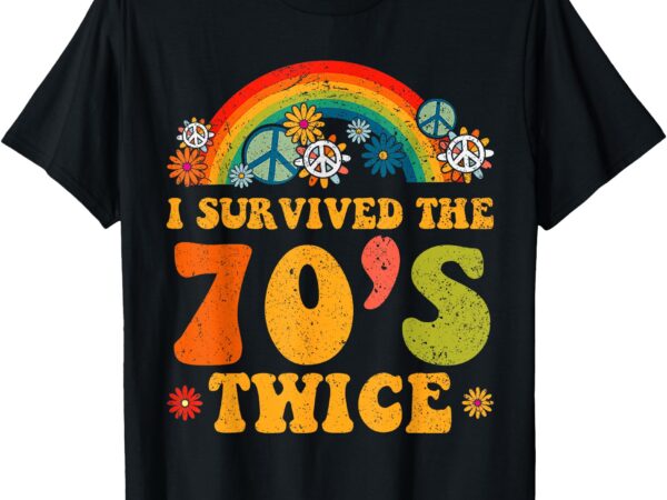 I survived the 70s twice funny 90th birthday retro t-shirt