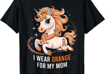 I Wear Orange For My Mom Unicorn MS Awareness T-Shirt