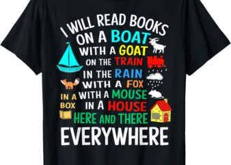 I Will Read Books On A Boat & Everywhere Reading Gift Kids T-Shirt