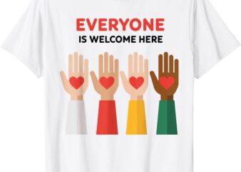 Idaho Teacher Everyone Is Welcome Here Fist Hand Support T-Shirt