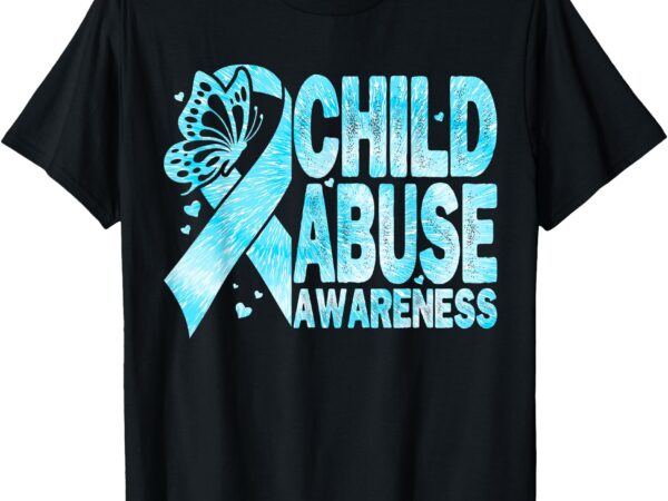 In april we wear blue cool child abuse prevention awareness t-shirt