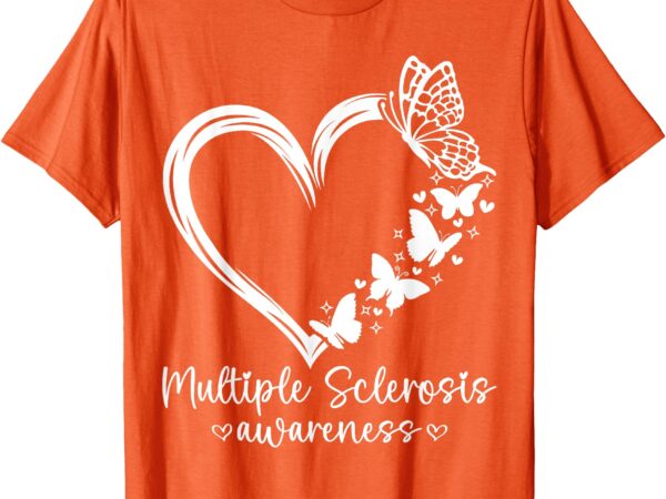 In march we wear orange ribbon ms warrior multiple sclerosis t-shirt