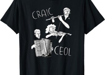 Ireland Musical Instruments, Traditional Irish Folk Music T-Shirt