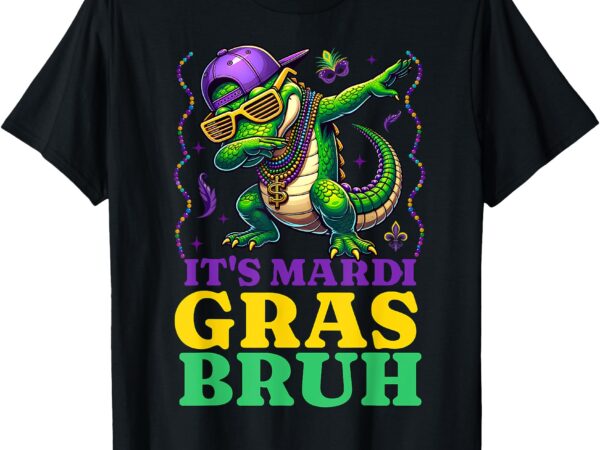 It’s mardi gras bruh boys dabbing alligator costume parade t-shirt