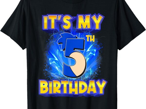 It’s my 5th birthday hedgehog birthday boy 5 years old kids t-shirt